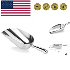 34523 One-Piece Cast Aluminum Round Bottom Bar Ice Flour Utility Scoop, 12-Ou...