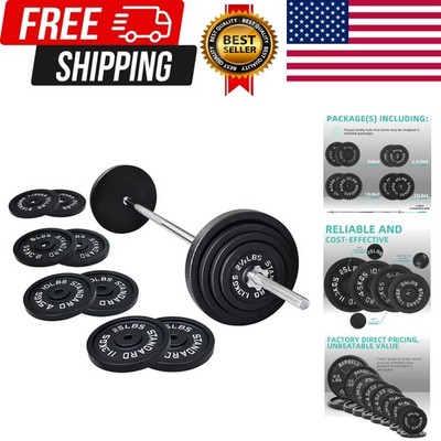 Barbell Weight Set, Cast Iron 1'' Standard Weight Plates Including 5FT Standar...