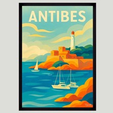 Affiche Poster mural – ANTIBES 1 Taille A3 ou A4 Sans Cadre