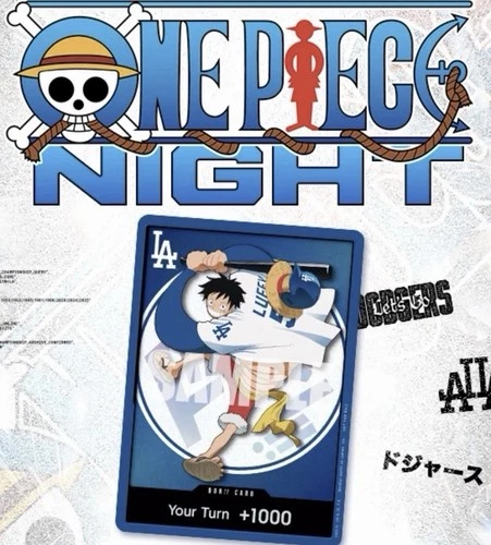 2026 Dodgers x One Piece Night Promo Card Monkey D Luffy SGA Presale Ships 7/3