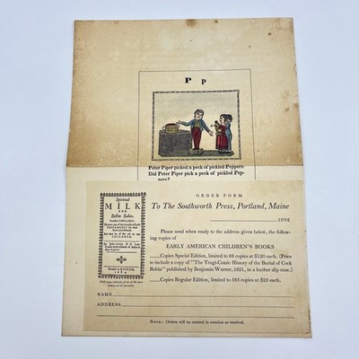 1932 Southworth Press Mail Order Children s Book Form & Leaflet Portland ME AB3