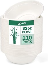 Large 32oz Disposable Bowls 110pk Compostable Paper for Party & Catering