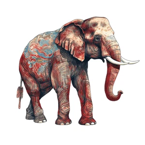 Elephant Safari Self Adhesive Vinyl Sticker