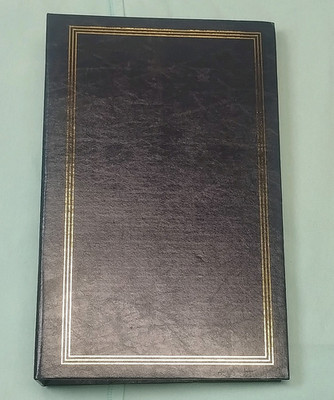 Black 3-Ring Hardcover Plastic Binder w/ Sleeve Pages, 1in Rings, 200 Sheet