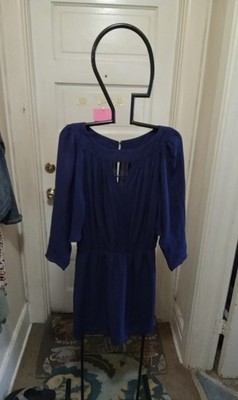 Parker Sz M navy Silk Dress 3/4 sleeves