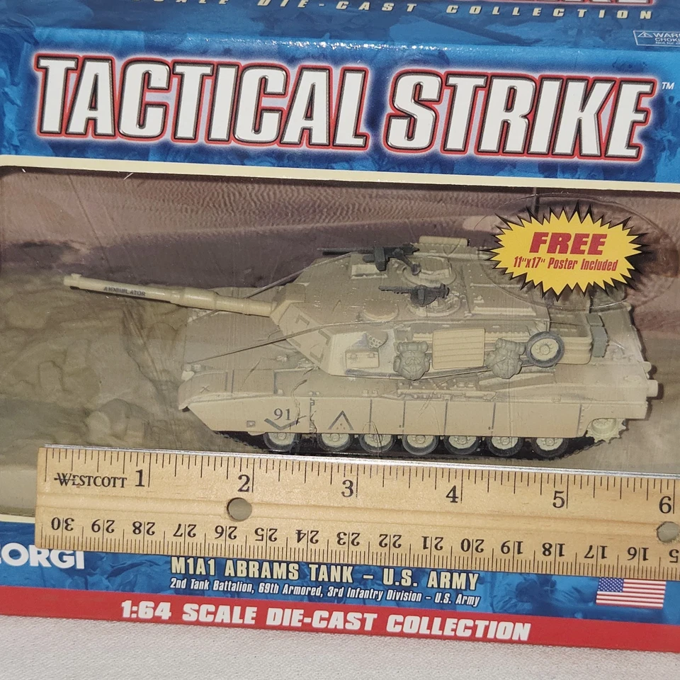 Corgi 1:64 Tactical Strike M1A1 Abrams Tank 2003 Iraqi Freedom US95122 -pkg wear - Image 2 of 4