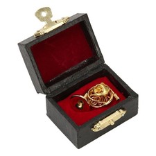 Miniature French Horn Gold Color Exquisite Elegant Durable Metal High Simulation