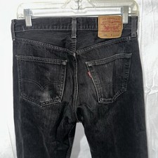 Vintage 90s Levis Black 501 0660 Button Fly Jeans Sz 31x30 Fits 29x30 