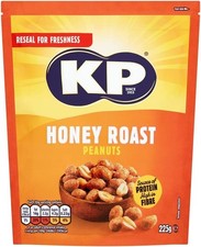 Honey Roast Peanuts KP Nuts Golden Roasted Crunchy Peanuts 225g