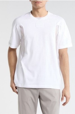 HELMUT LANG Men s Sport Seam Mesh Paneled T-Shirt Size M Optic White Cotton New