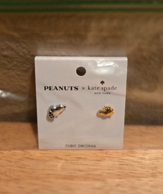 【新品未使用】kate spade スヌーピー アシンメトリー ピアス KATE SPADE X PEANUTS, Snoopy & Woodstock Asymmetrical Stud