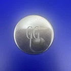 Vintage Silver Tone Engraved Initial Letters GG Round Costume Jewelry Brooch Pin