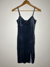 Forever 21 Women's Dusty Blue Velvet Bodycon Mini Slip Dress Size S New NWT