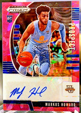 2020-21 Panini Prizm Draft Picks Prospect Pink Ice Markus Howard Rookie Auto RC