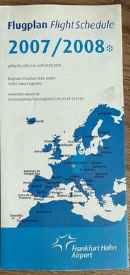 FRANKFURT HAHN AIRPORT GERMANY WINTER 2007/8 TIMETABLE ALL AIRLINES