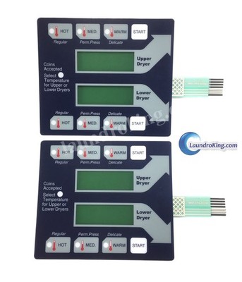 9801-059-002 (2 PCS)  DEXTER DRYER BLUE MEMBRANE SWITCH (KEYPAD, TOUCHPAD)