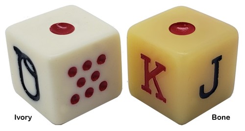 Genuine Leather Compact Dice Cups Black Red + (10) Spanish Poker Dice Bone Tone - Picture 8 of 9
