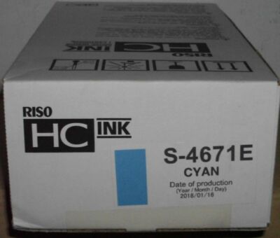 Riso S-4671E Ink Cyan HC Ink Risograph for HC 5000 5500 2018 Original Packaging