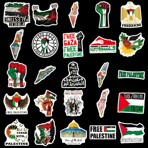 50Pcs Free Palestine Sticker PVC Vinyl Decal Sticker Waterproof Skateboard Decor - Picture 2 of 9