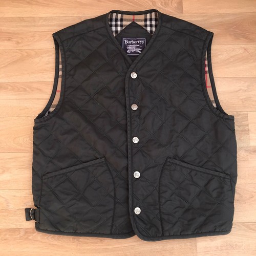 vintage Burberry Men's waistcoat quilted Gilet Wool vest lined green size  39 S M | eBay