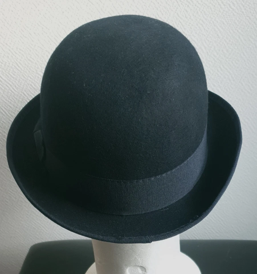 Chapeau melon Laine Couleur Marine. Petite forme. Made Italie Taille 58 - Photo 3/4