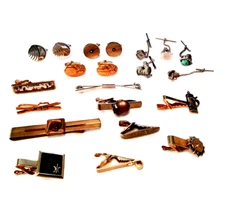 VTG TIE CLIP CLASP TACK COLLAR BAR CUFFLINK LOT ANSON STERLING SPEIDEL HICKOK