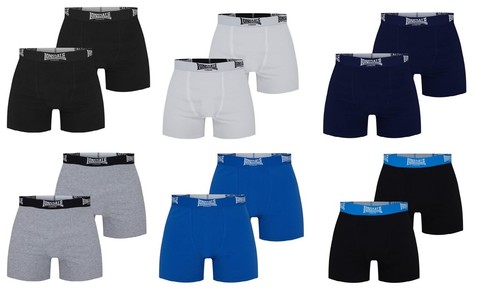 2 Pack Lonsdale London Trunks Boxer Short Boxers Pants Briefs Size XS-4XL - 第 1/9 張圖片