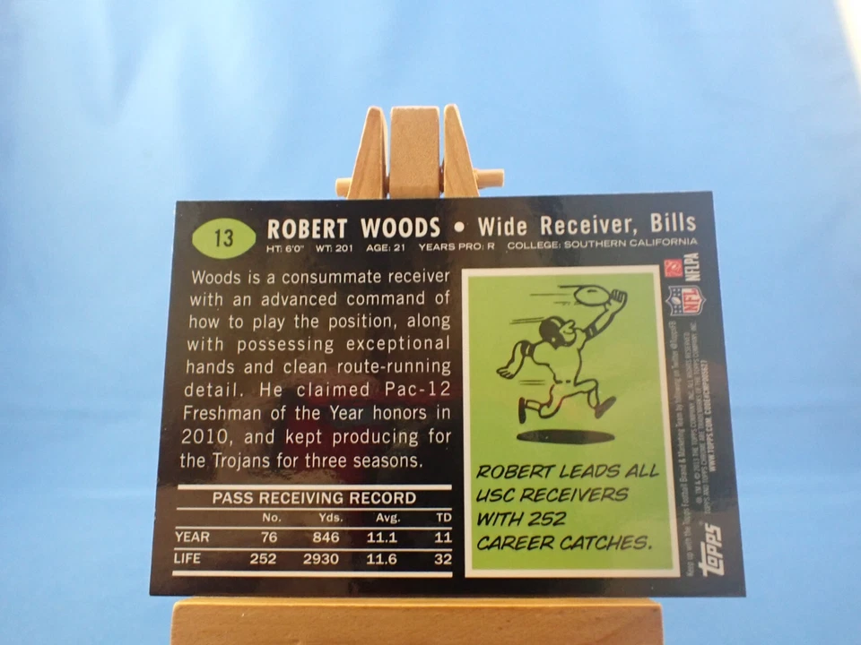 Robert Woods Topps Chrome 2013 RC Rookie #13 - Image 2 of 2