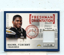 VINCENT BROWN 2011 Panini Rookies & Stars Freshman Orientation Prime Relic /50