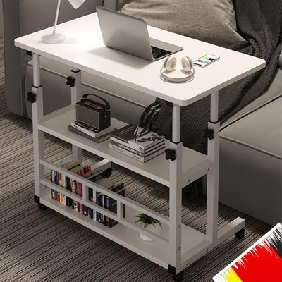 Height Adjustable Bedside Table Multi-Layer Storage Mobile Laptop Standing Desk