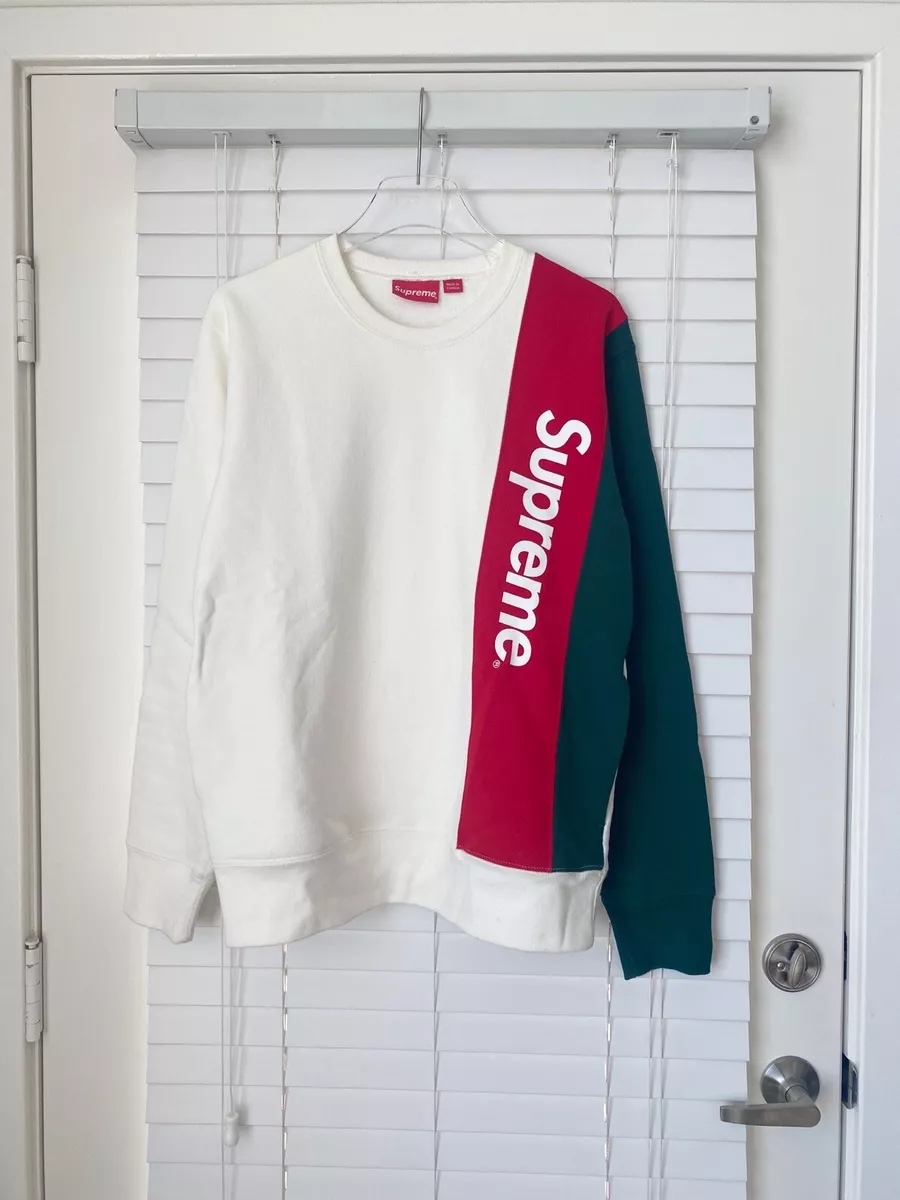 Supreme SS16 Paneled Crewneck Sweater Sweatshirt White/Green/Red M