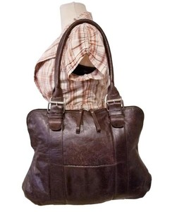 Details About Genuine Leather Latico Large Hobo Tote Per Bag Purse Brown 17x14x1