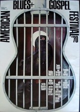 AMERICAN BLUES AND GOSPEL 1970 German A0 concert poster GUNTHER KIESER