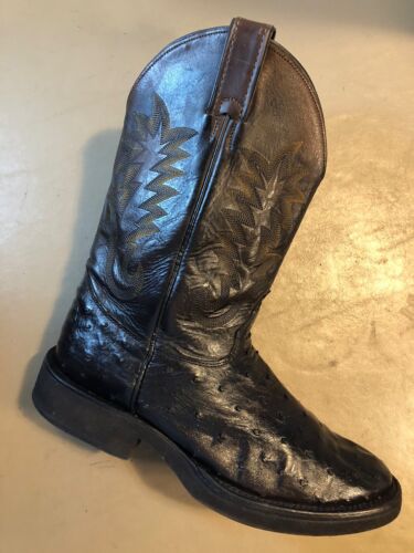 RARE 🔥Justin 5031 Men's Full Quill Ostrich Tekno Crepe Western Boot Sz 10 E* - Picture 4 of 18