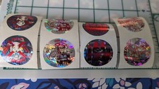 Vintage Stickers Skull Ninja Poison Prism Silver Red POGS Slammers Lot Of 8
