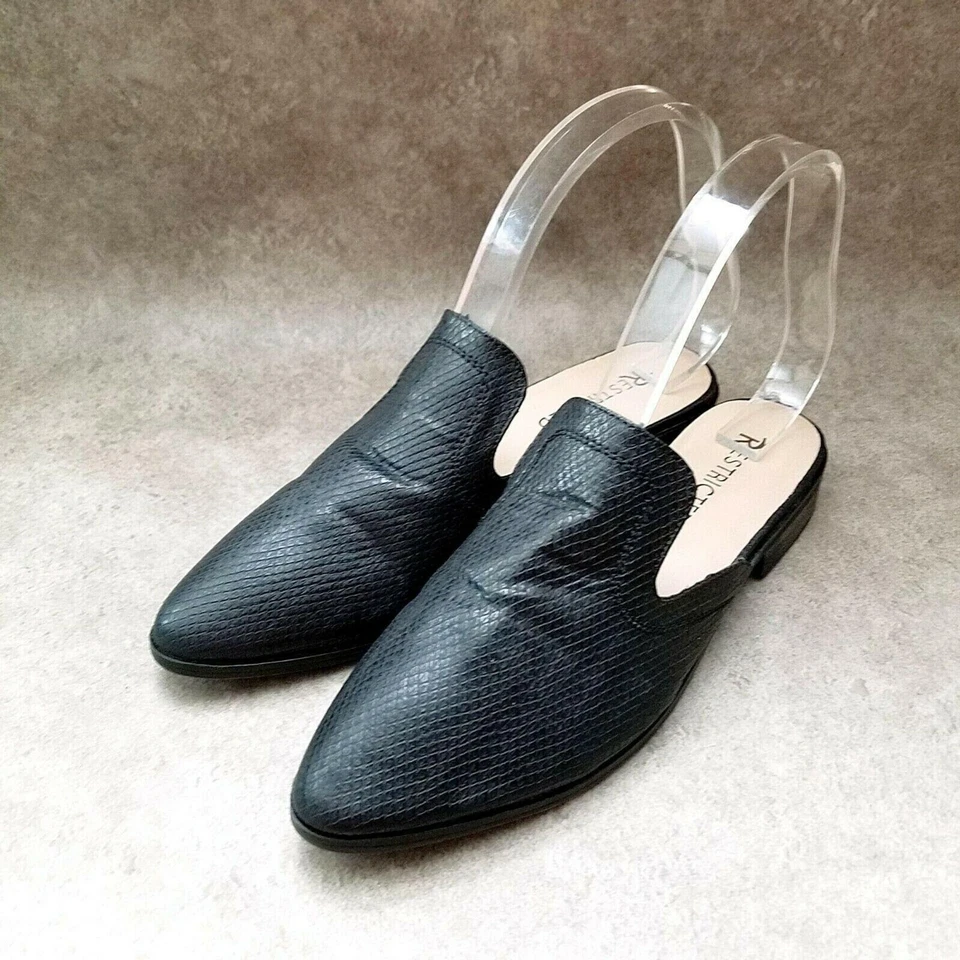 Mocasines sin cordones negros restringidos para mujer talla 7 M Foto 3 de 4