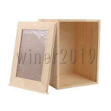 Natural Wood Pets Ashes Memorial Box Cremation with Photo Frame 6.3"x6.3"x8.66"