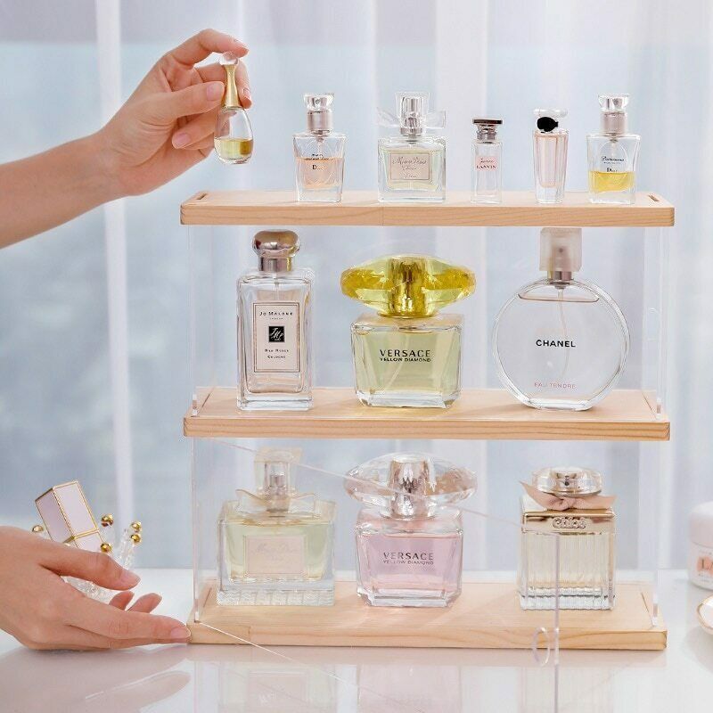HD Transparent Acrylic Storage Box Perfume Display Stand Layer