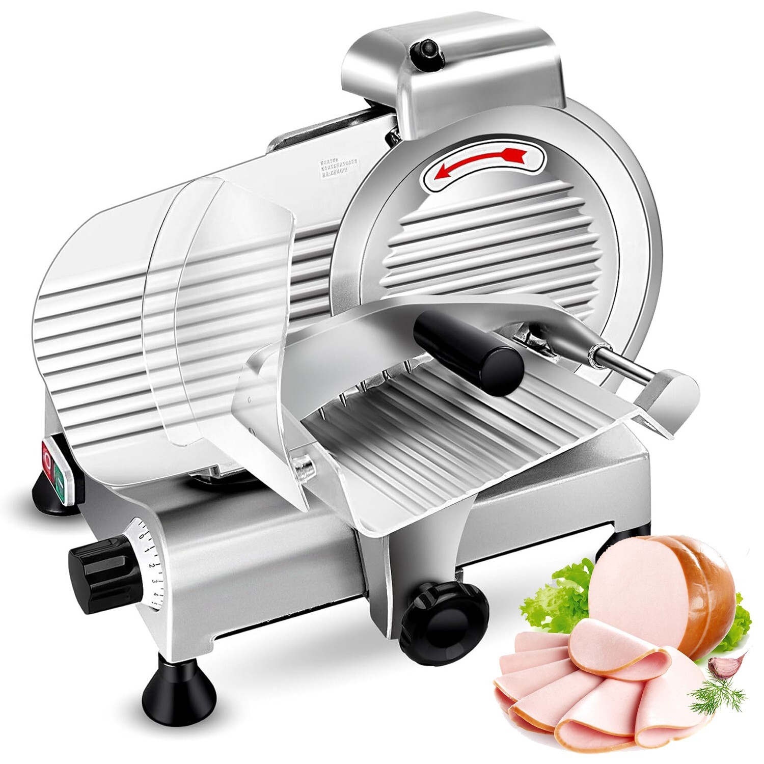 Zomagas Meat Slicer Machine 8.5" 210W Frozen Meat Cheese Deli Slicer Restaurant