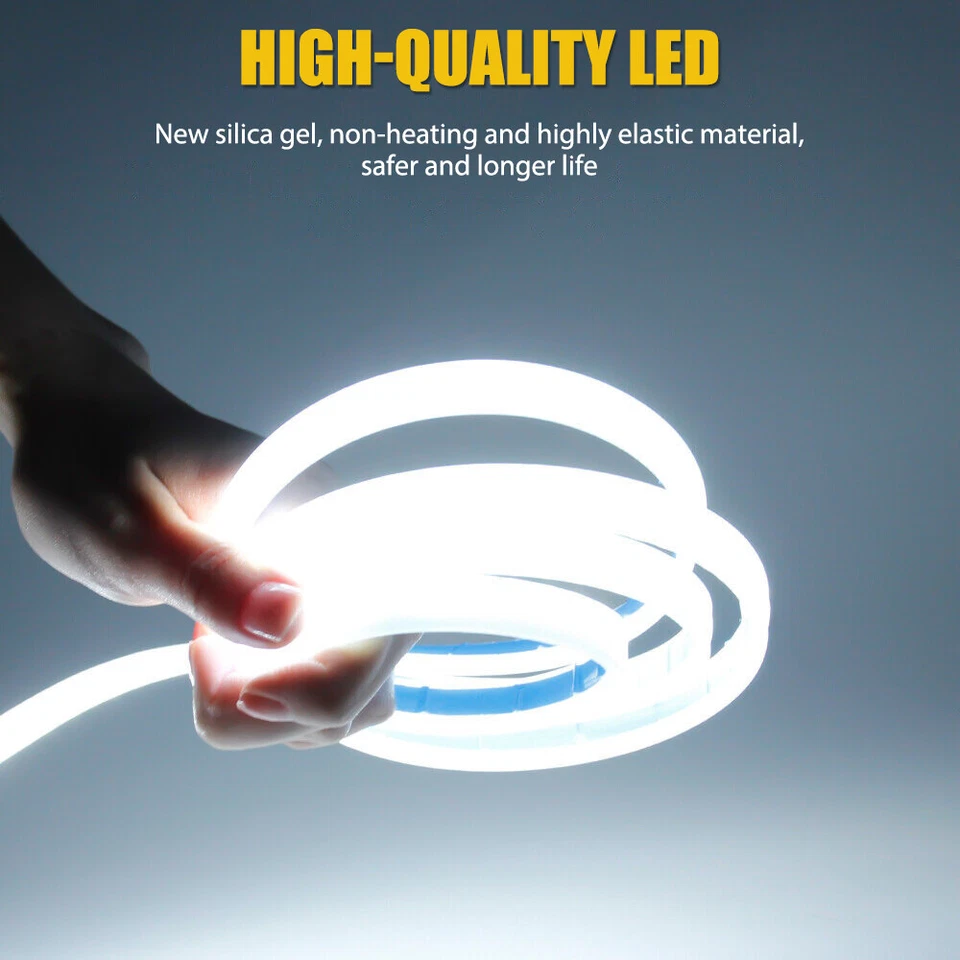 Tira de luces de circulación diurna LED DRL para capó motor de coche de 180 cm ROJO flexible Foto 3 de 4
