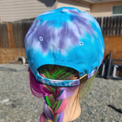 Ladies Blue & Purple Tye Dye Unicorn BLING Ball Cap Hat NEW  display picture 2