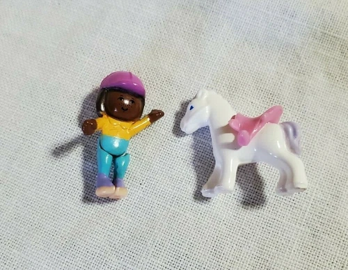 1994 Polly Pocket Vintage Happy Horses Bluebird Toys 1 Doll 1 Horse