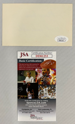 Neil Johnston Signed 3x5 Card JSA Certified w/COA HOF Philadelphia Warriors WOW! - Picture 2 of 2
