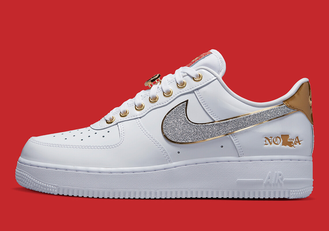 Nike Air Force 1 Low PRM NOLA 2022 New Orleans White Gold DZ5425-100 sz 11 Mens