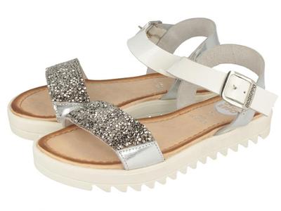 GIOSEPPO SANDALI BIMBA/RAGAZZA IN PELLE CON PIETRE SILVER ART