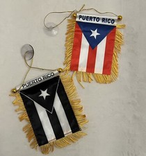 2 Puerto Rico Mini Banner Flag 4x6 for Cars Trucks Window Traditional Resistance