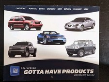 2004 GM Car Calendar Buick Cadillac Chevy Hummer Pontiac Usable  2026