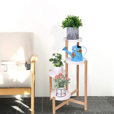 Wood Plant Stand Modern 3/4 Tier Flower Pot Holder Indoor Display Rack Home