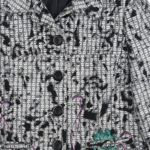Gerard Womens Multicoloured Geometric Pea Coat Size 12 Button - Picture 10 of 12