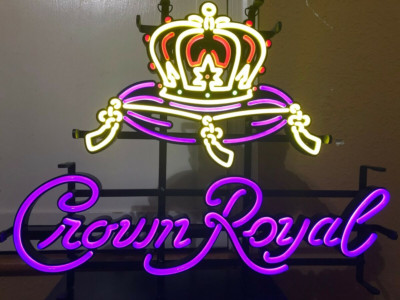 Crown Royal Whiskey Beer Bar 24'' Vivid LED Neon Sign Light Lamp With Dimmer VL